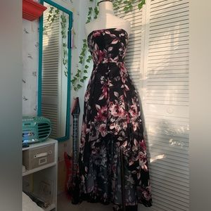 speechless satin high-low gown